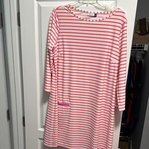 Cabana Life Coral and White Striped Mini Dress